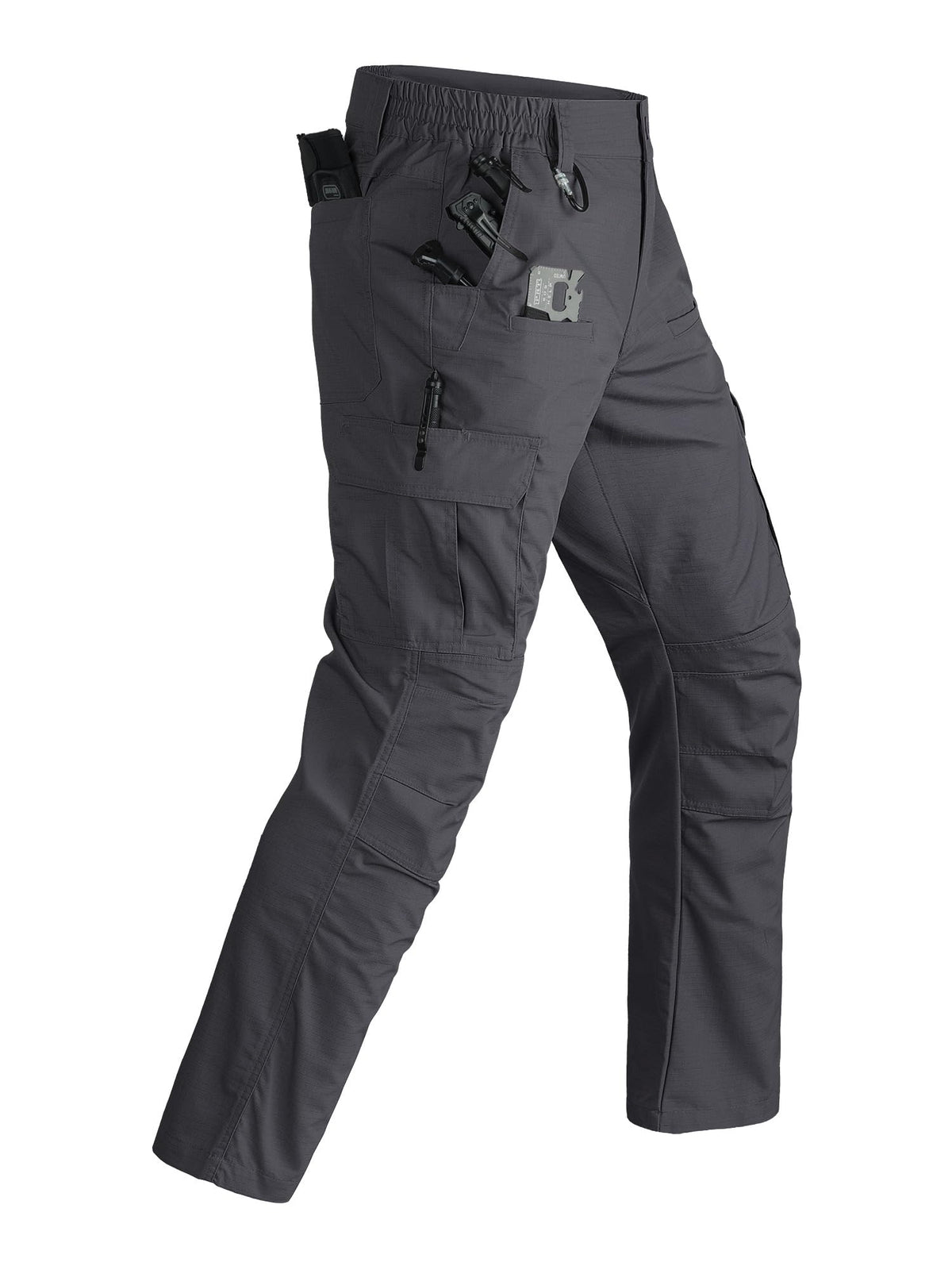 Tactical Work Cargo Hiking Mens Pants-Ripstop Breathable Lightweight Water Resistant-EDC with 8 Pocket