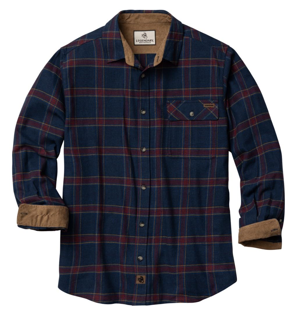 Legendary Whitetails Mens Flannel Long Sleeve Button Down 100% Cotton Shirt