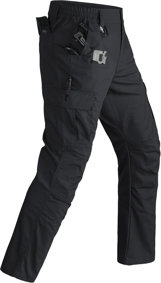 Tactical Work Cargo Hiking Mens Pants-Ripstop Breathable Lightweight Water Resistant-EDC with 8 Pocket