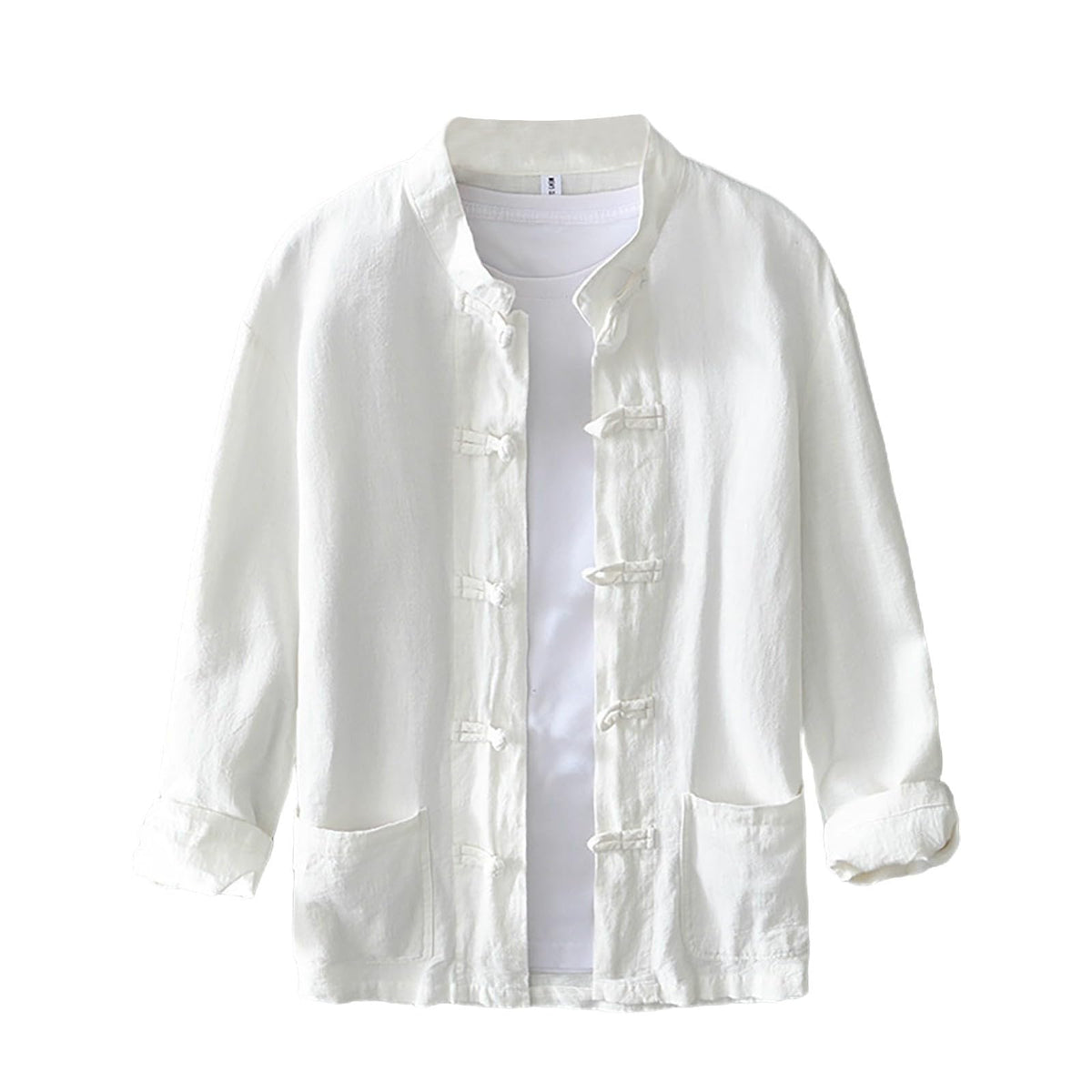 Men's Shirt Tang Suit Shirt Long Sleeve Traditional Kung Fu Uniform Chinese Frog Buttons Lightweight Jacket Summer
