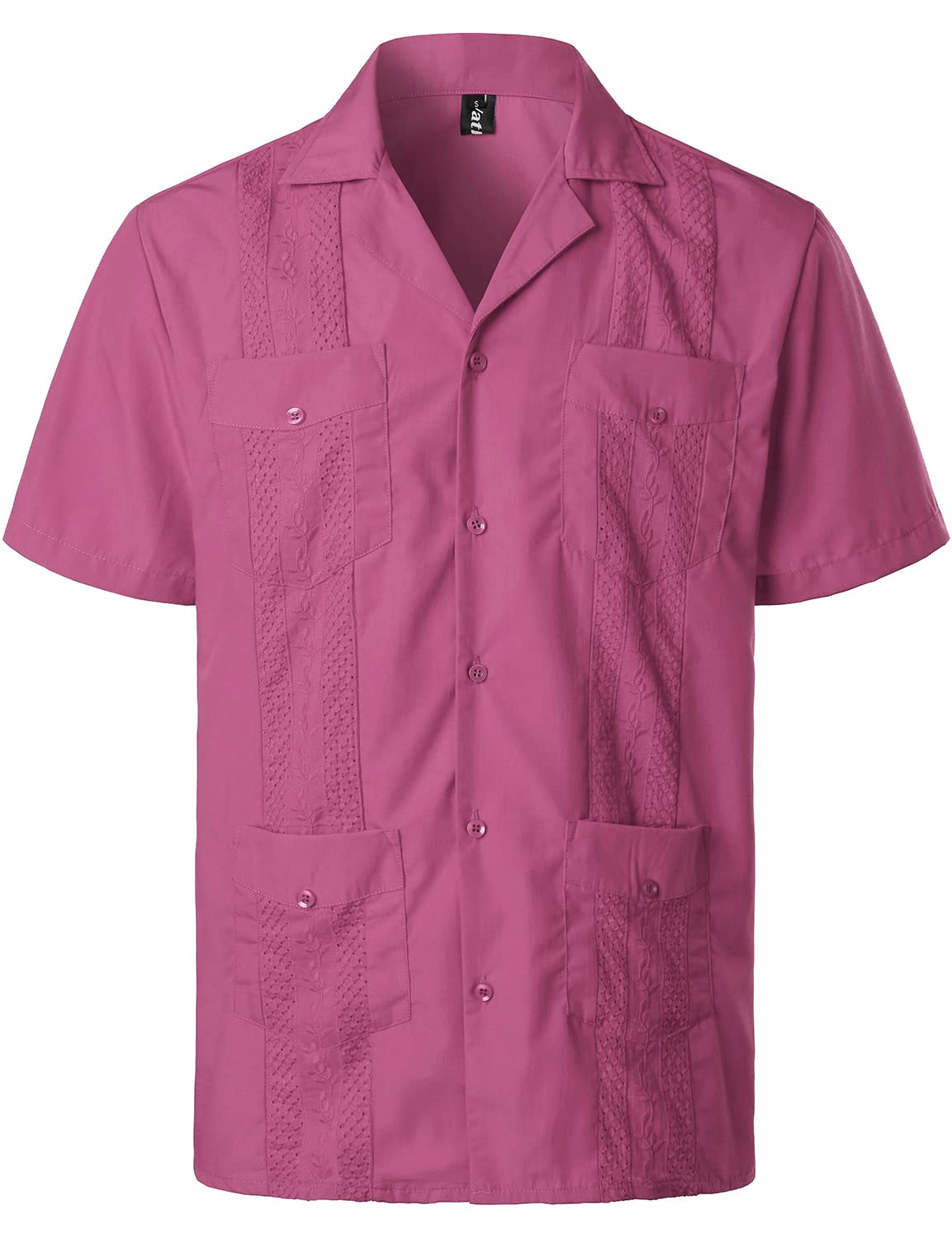 VATPAVE Mens Short Sleeve Button Down Cuban Guayabera Shirts