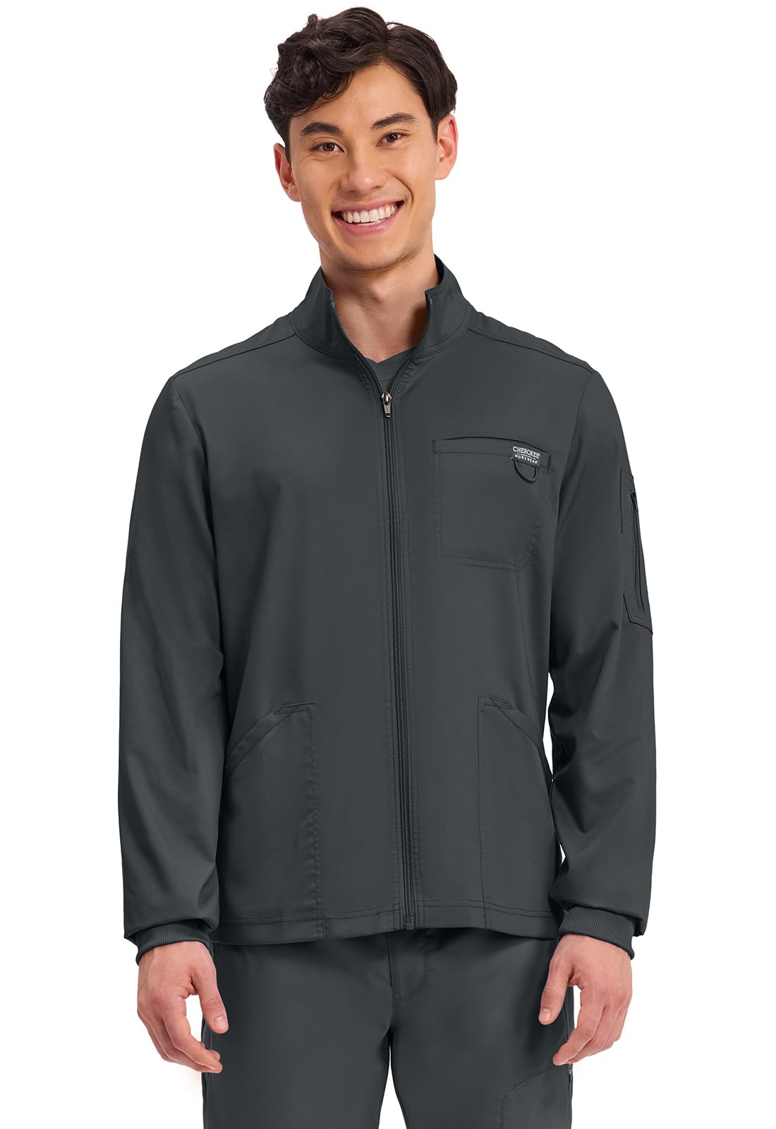 Cherokee WW Revolution Scrubs Jacket for Men Zip Front 5 Pockets