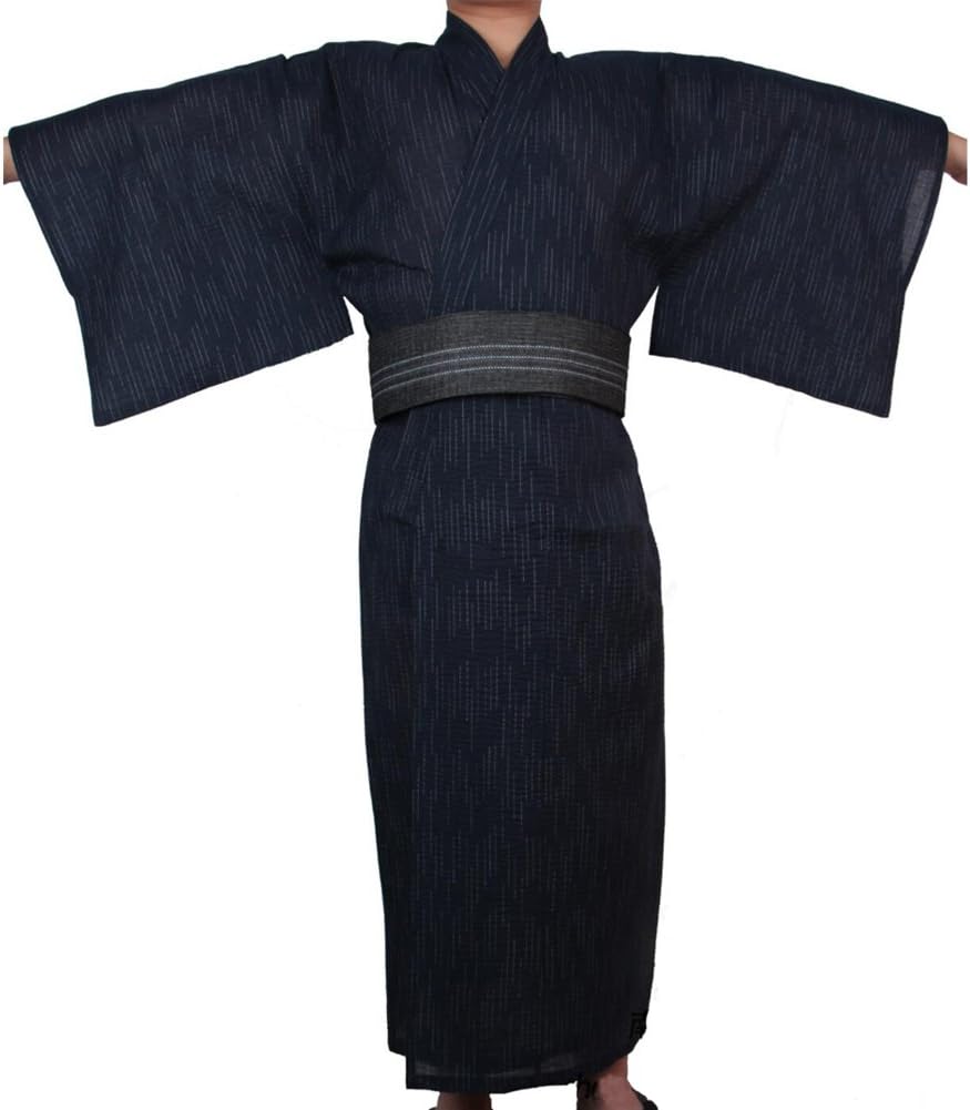 FANCY PUMPKIN Jinbei Men's Japanese Yukata Japanese Kimono Home Robe Pajamas Dressing Gown