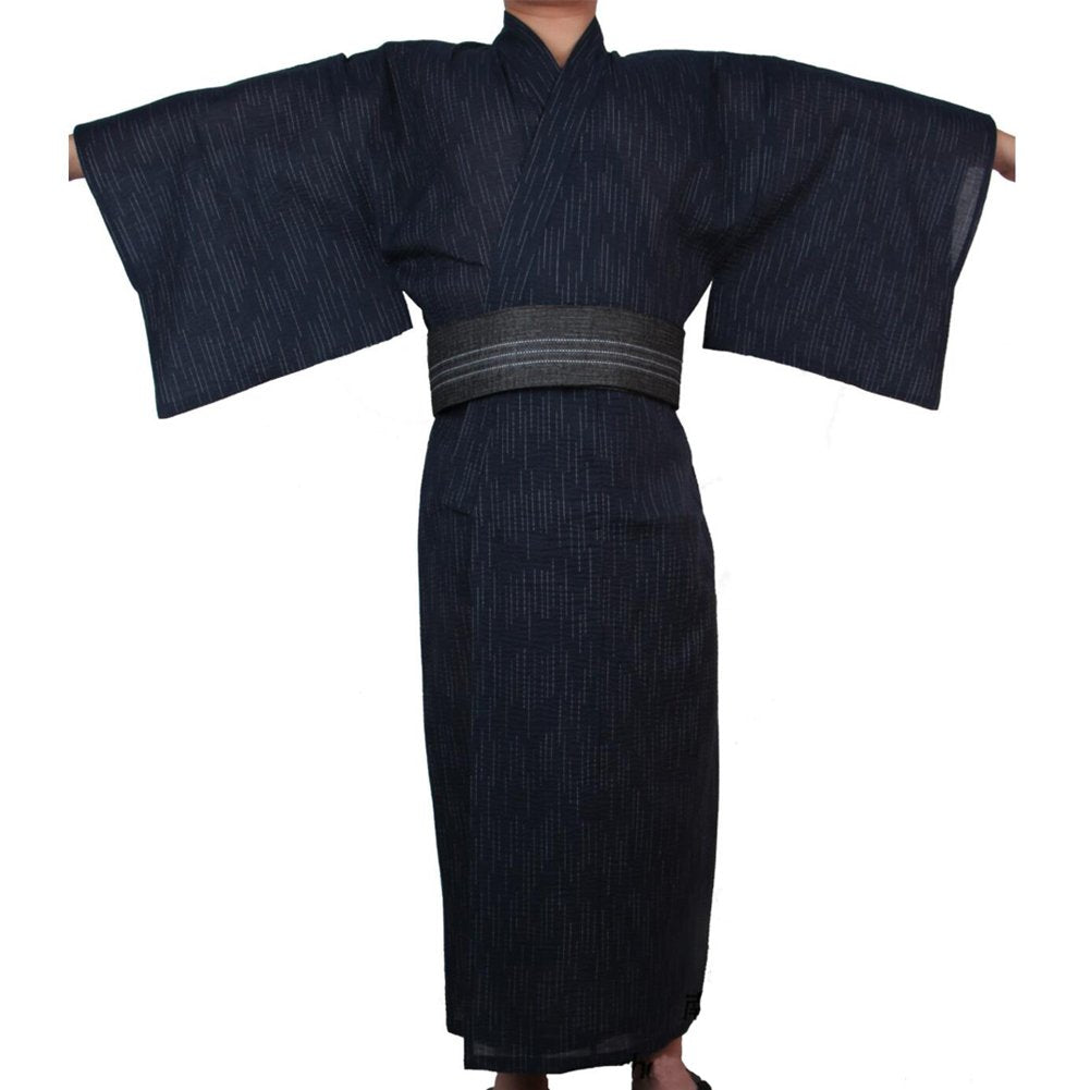 FANCY PUMPKIN Jinbei Men's Japanese Yukata Japanese Kimono Home Robe Pajamas Dressing Gown