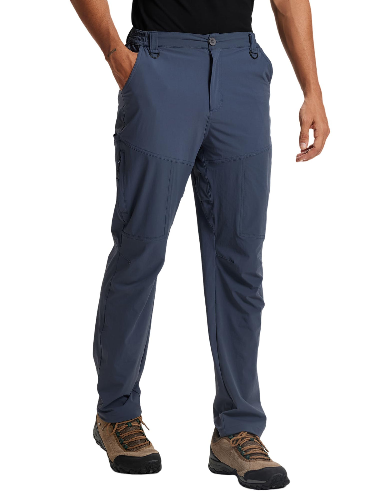 Mens Hiking Cargo Work Nylon Pants - Water & Wear Resistant Breathable Lightweight Stretch Quick Dry - EDC with 6 Pocket