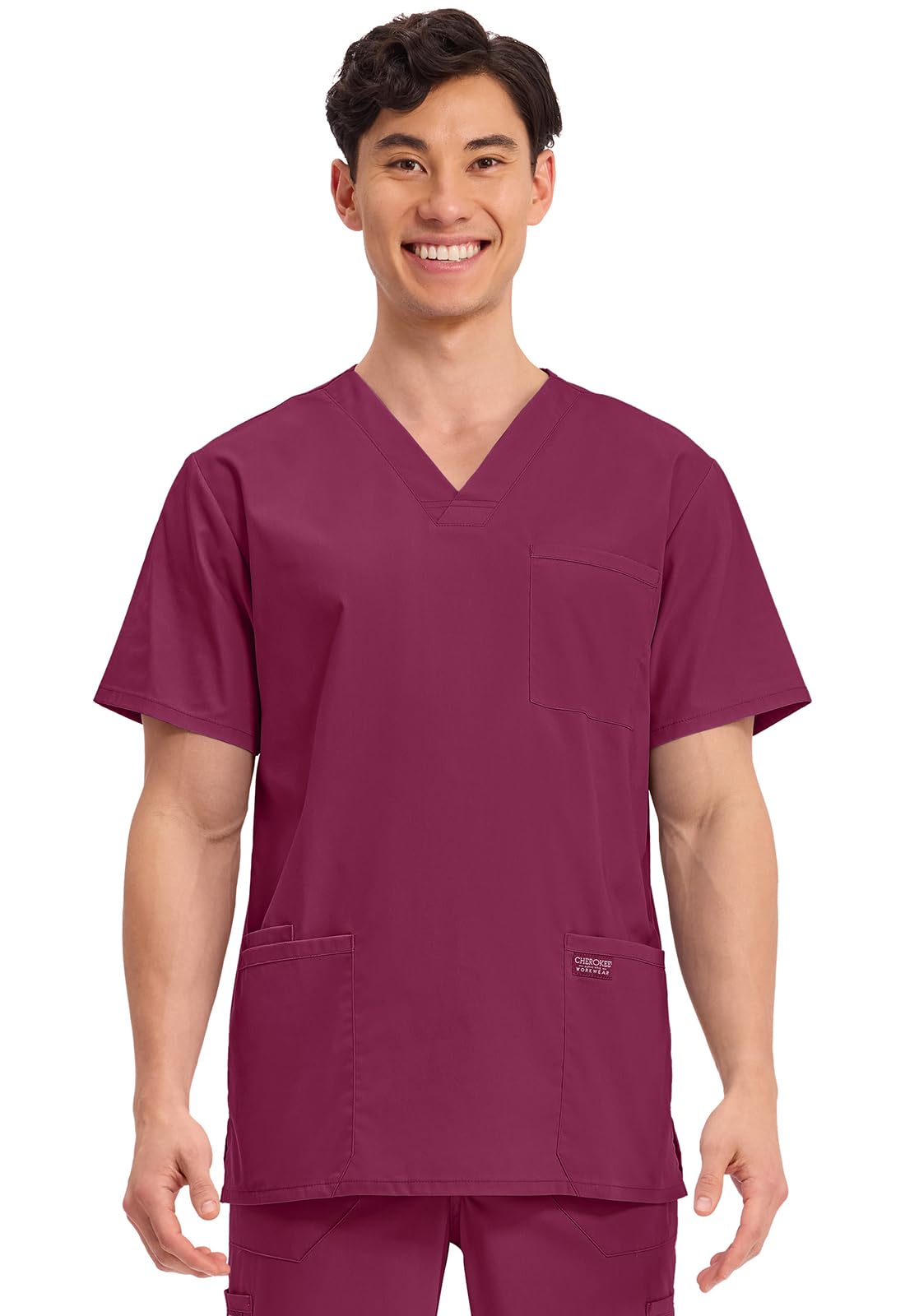 Cherokee WW Professionals Men's V-Neck Scrub Top 4 Pockets Medical Shirt