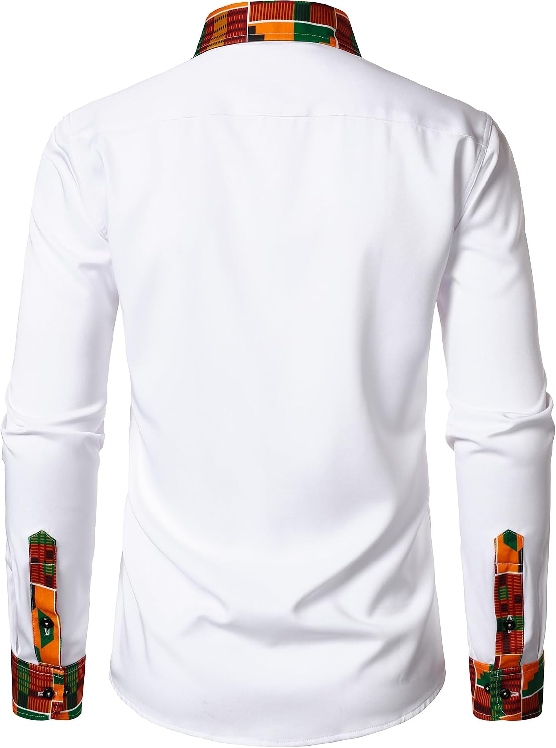 LucMatton Men's African Long Sleeve Button Down Dress Shirt