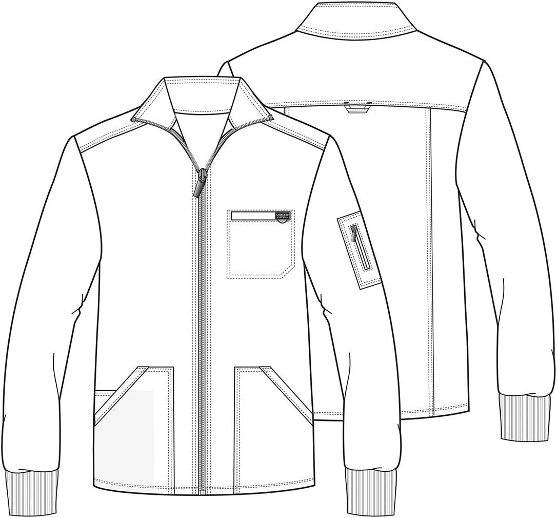 Cherokee WW Revolution Scrubs Jacket for Men Zip Front 5 Pockets