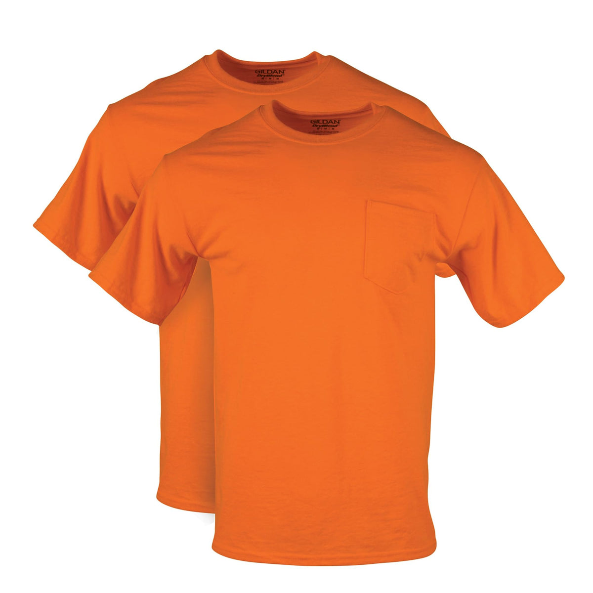 Gildan Unisex Adult DryBlend Workwear T-Shirts with Pocket, 2-Pack