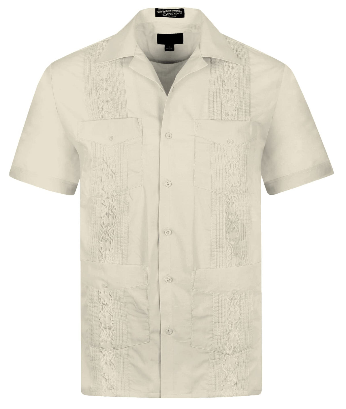 Cuban Guayabera Short Sleeve Shirt, Wedding Cigar Beach Bartender Casual