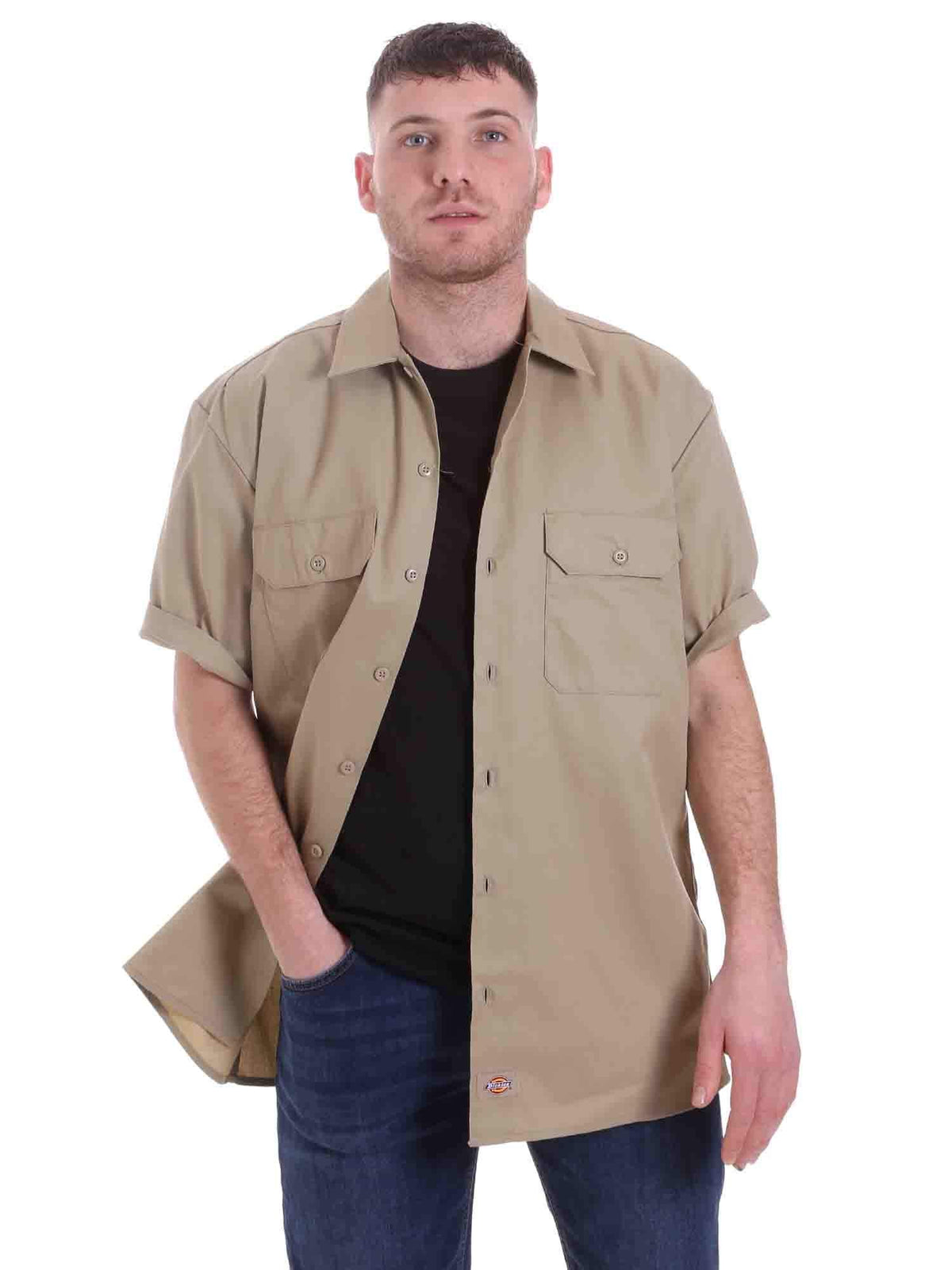 Dickies Men’s Short Sleeve Work Shirt – Durable Twill Button Down Shirts for Men, Lightweight Uniform for Daily Wear