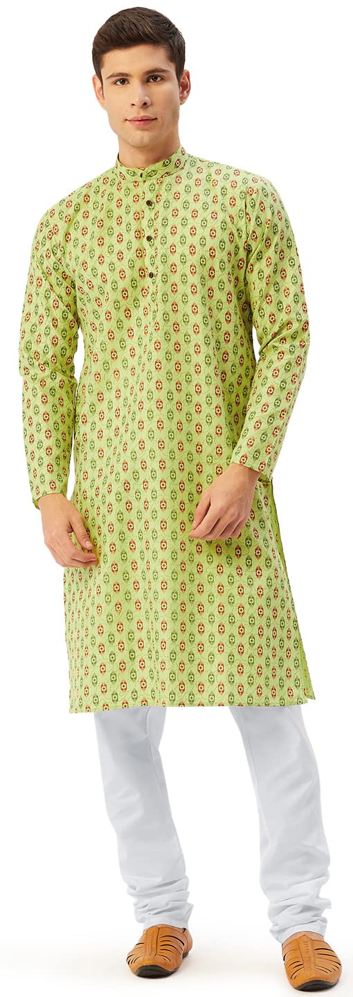 Maple Clothing Kurta Pajama Printed Cotton Indian Apparel for Men Bollywood Outfit