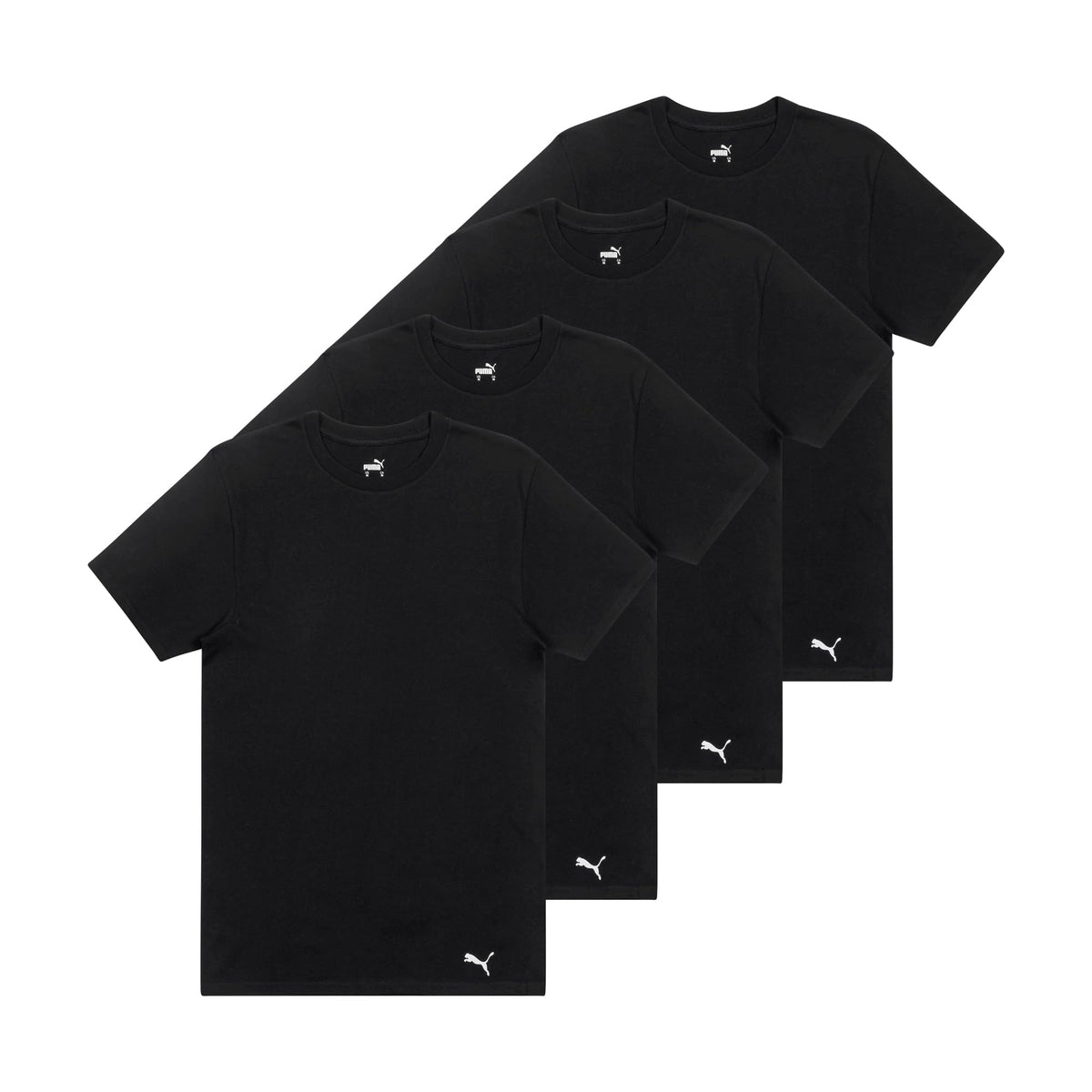 Puma Men's 4 Pack Cotton Crewneck Short Sleeve T-Shirt