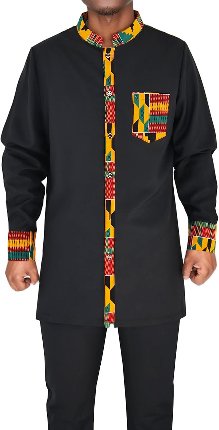 African Dashiki Suit for Men Traditional 2 Piece Clothing