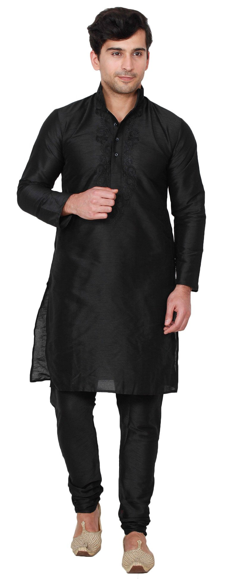 Maple Clothing Men's Art Silk Indian Kurta Set Wedding Wear Clothing