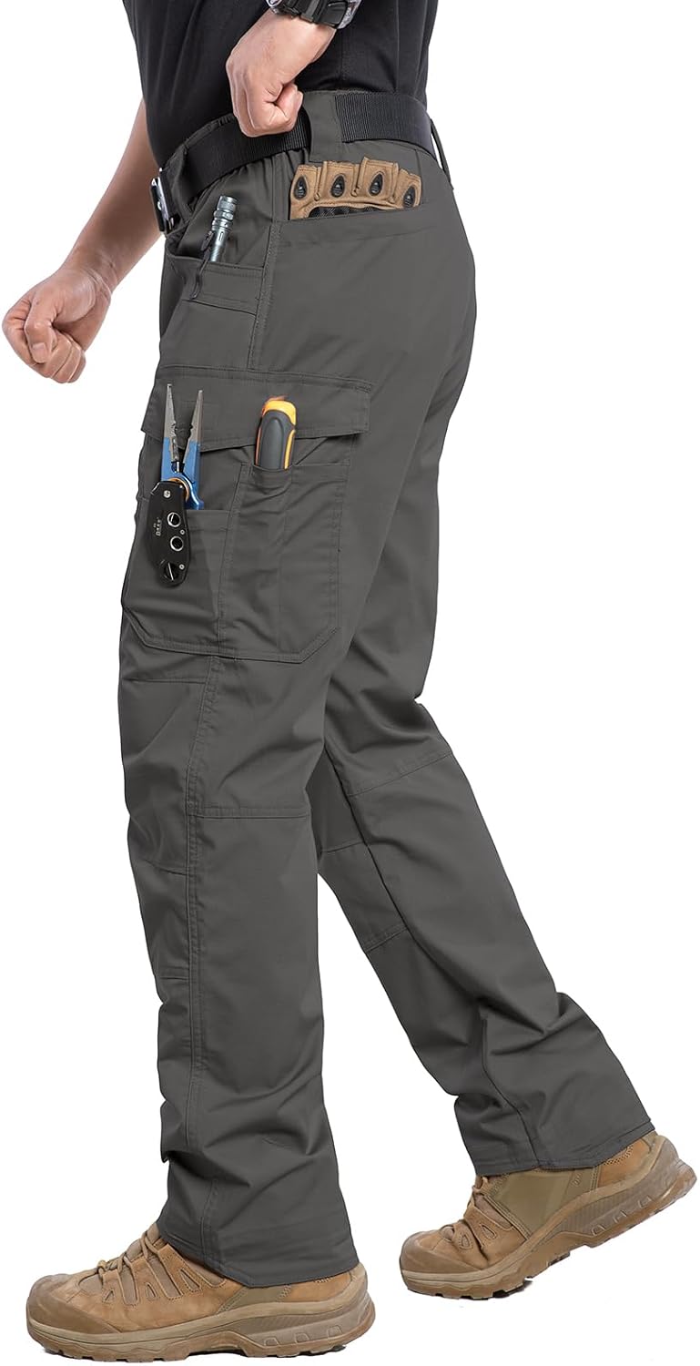 CARWORNIC Men's Stretch Ripstop Work Pants Water Resistant Flex Cargo Pants Lightweight EDC Operator Tactical Utility Pants