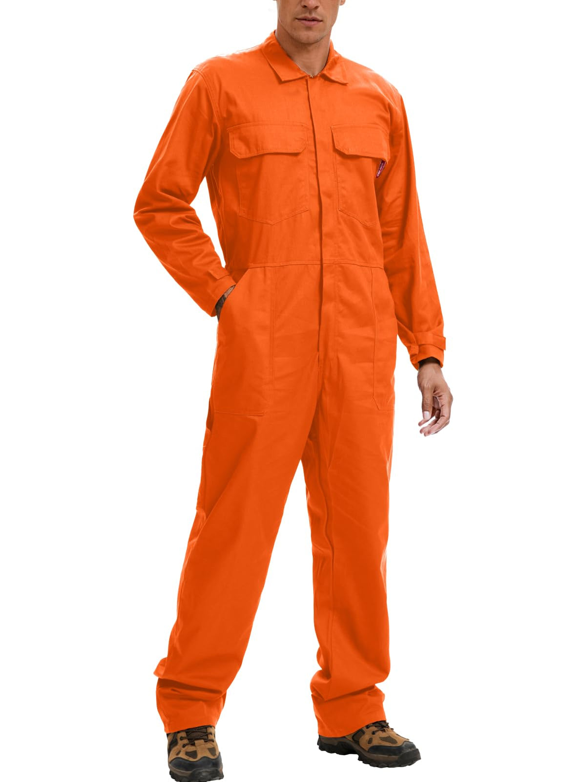 WORK IDEA Men's Coveralls Long Sleeve Workwear Jumpsuit Multi Pockets