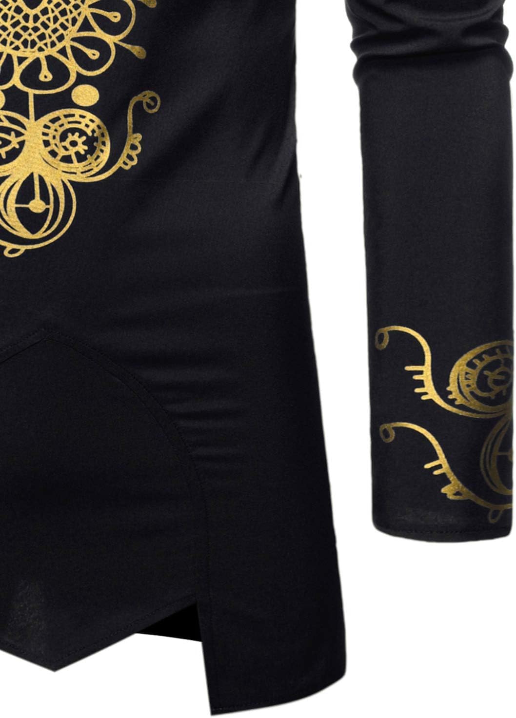 LucMatton Men's African Attire Dashiki Long Sleeve Shirts