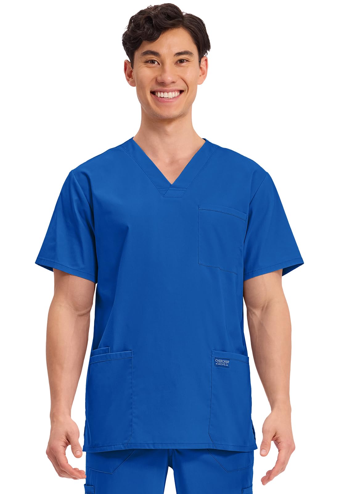Cherokee WW Professionals Men's V-Neck Scrub Top 4 Pockets Medical Shirt