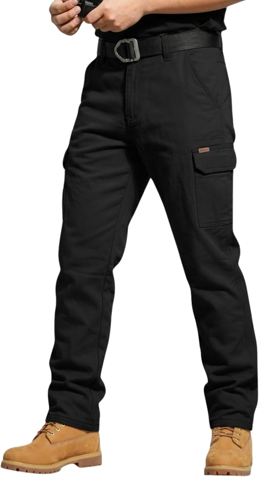 STANLEY Fleece Lined Work Pants for Men with Cargo Pockets, Winter Workwear