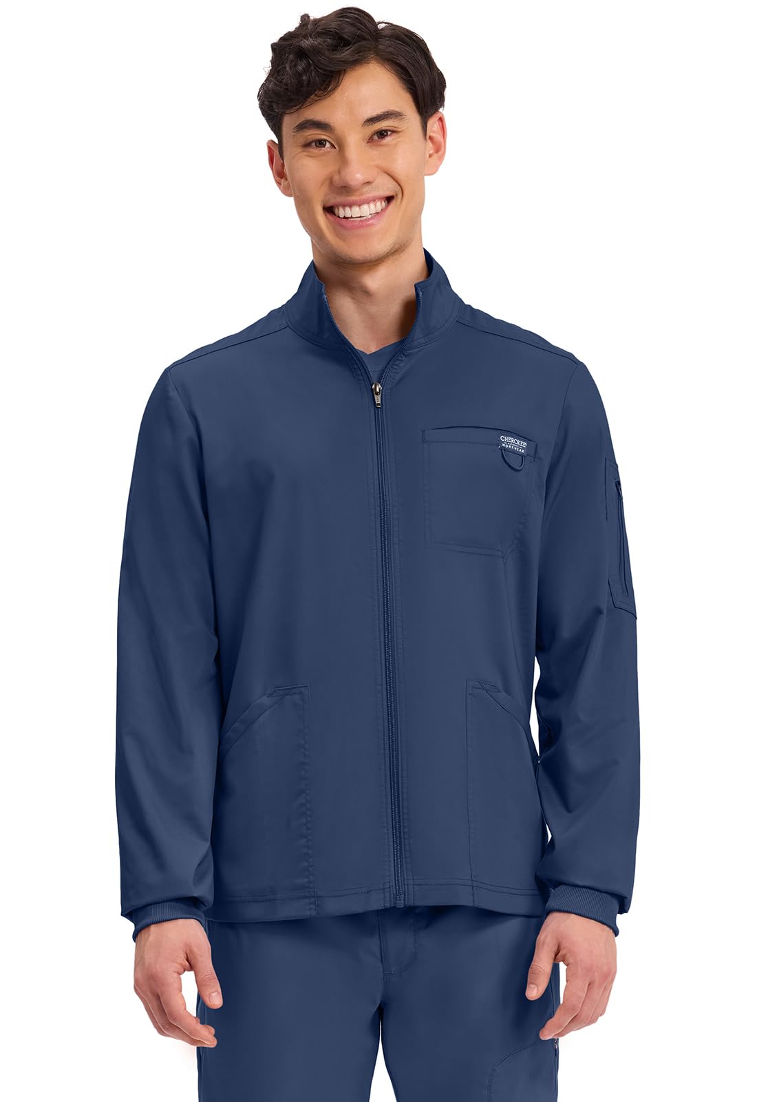 Cherokee WW Revolution Scrubs Jacket for Men Zip Front 5 Pockets