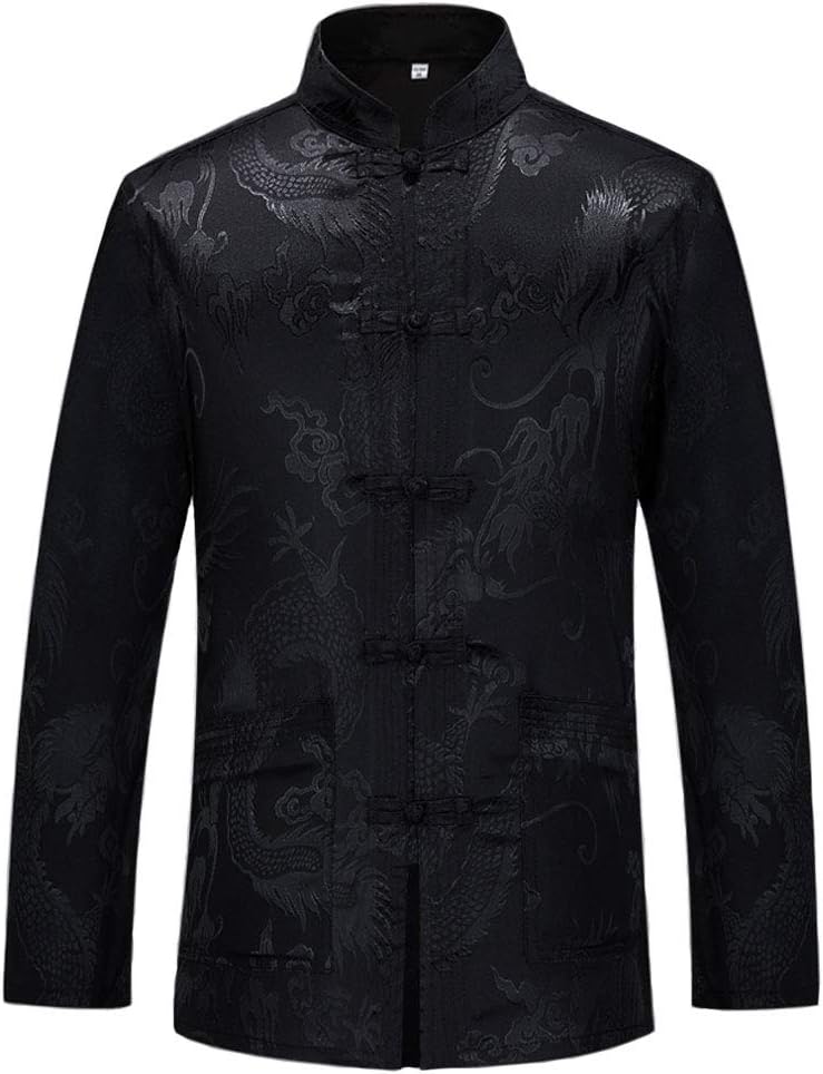 Tang Suit Men Hanfu Chinese Traditional Clothes Kung Fu Shirt Uniform Long Sleeved Coat Tops and Pants