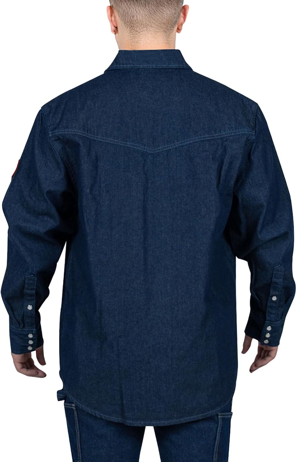 Men's FR Flame Resistant Denim Classic Work Shirt, 9 oz Heavyweight Cotton Fire Retardant Safety Welding Shirts