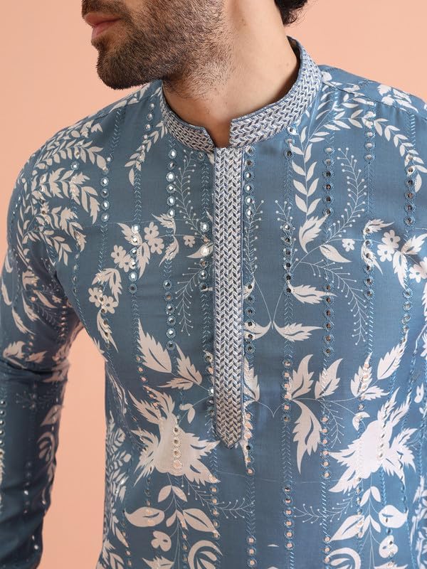 KISAH Men’s Printed Kurta Patiyala Set | Traditional Outfit for Men | Festive & Wedding Ethnic Wear | Elegant & Comfortable
