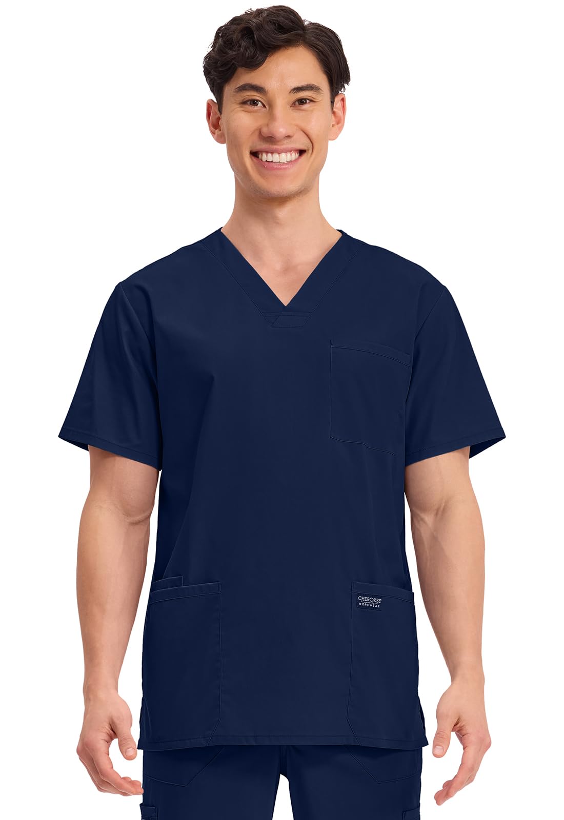 Cherokee WW Professionals Men's V-Neck Scrub Top 4 Pockets Medical Shirt