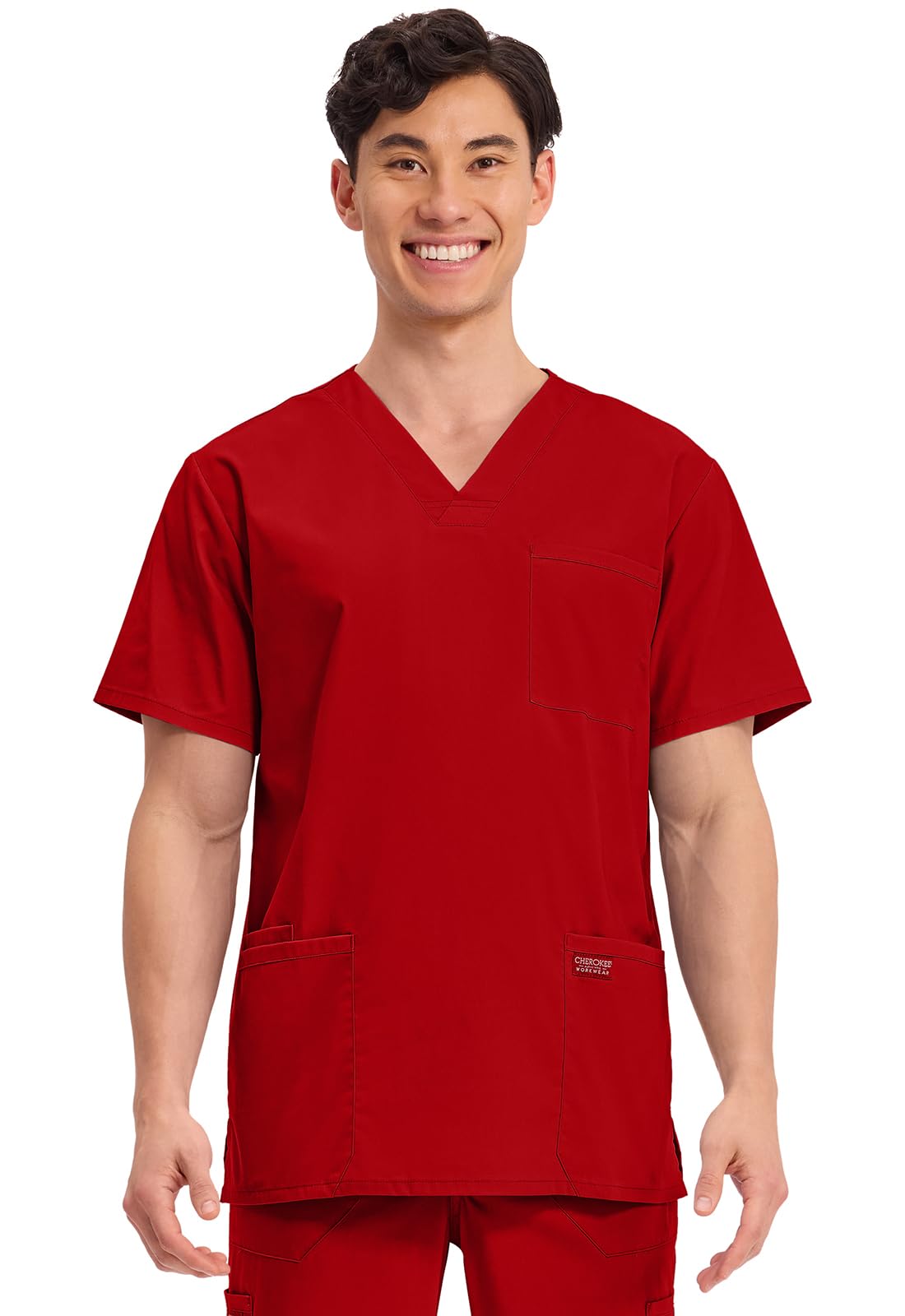 Cherokee WW Professionals Men's V-Neck Scrub Top 4 Pockets Medical Shirt