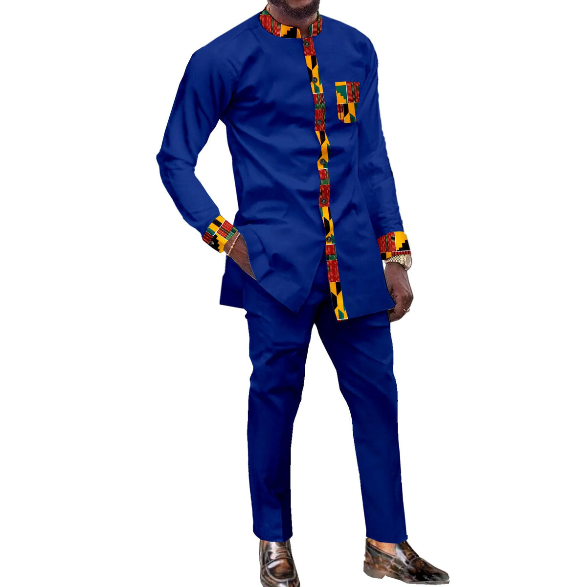 African Dashiki Suit for Men Traditional 2 Piece Clothing