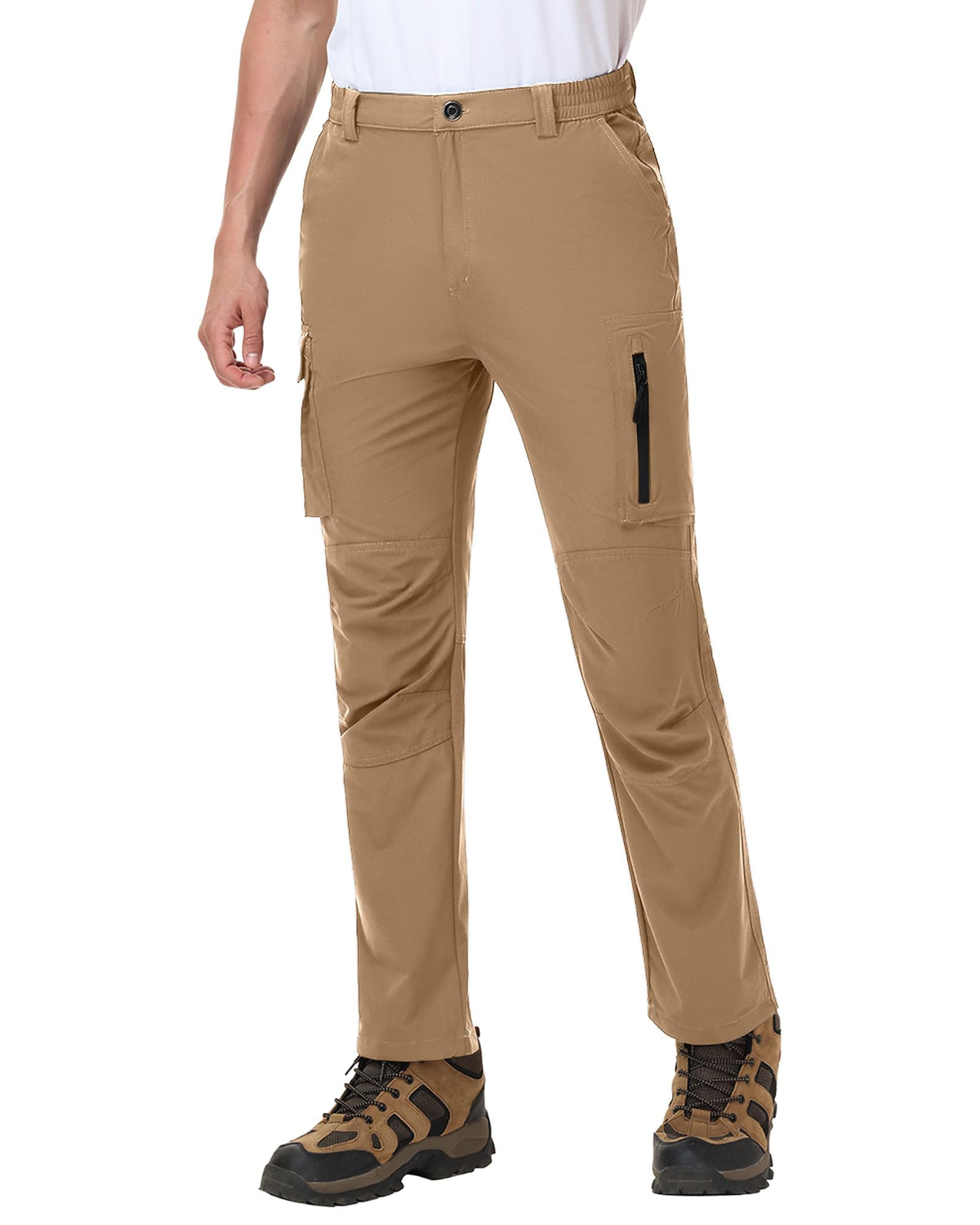 Mens Hiking Pants with 6 Pockets - Cargo Pants for Outdoor Work, Travel, Fishing, and Casual Wear