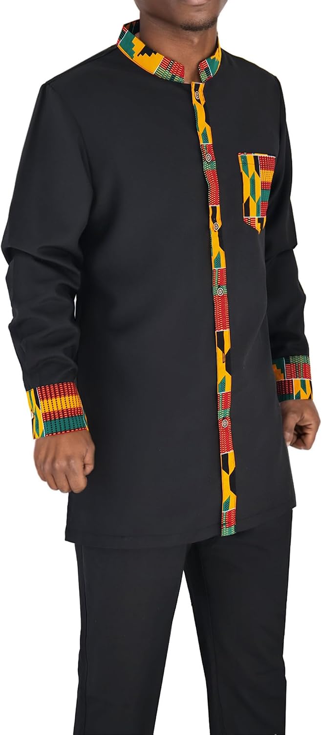 African Dashiki Suit for Men Traditional 2 Piece Clothing