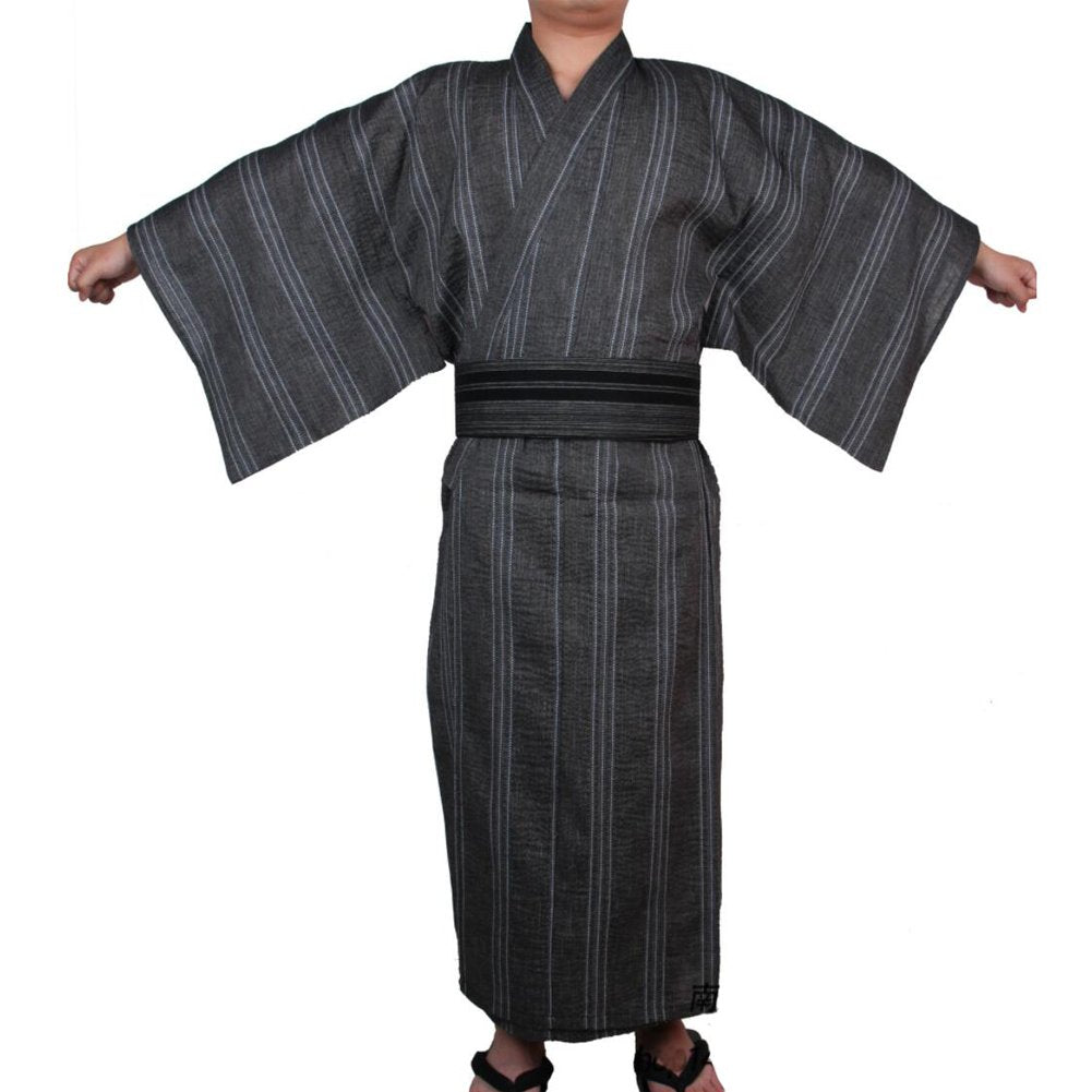 FANCY PUMPKIN Jinbei Men's Japanese Yukata Japanese Kimono Home Robe Pajamas Dressing Gown