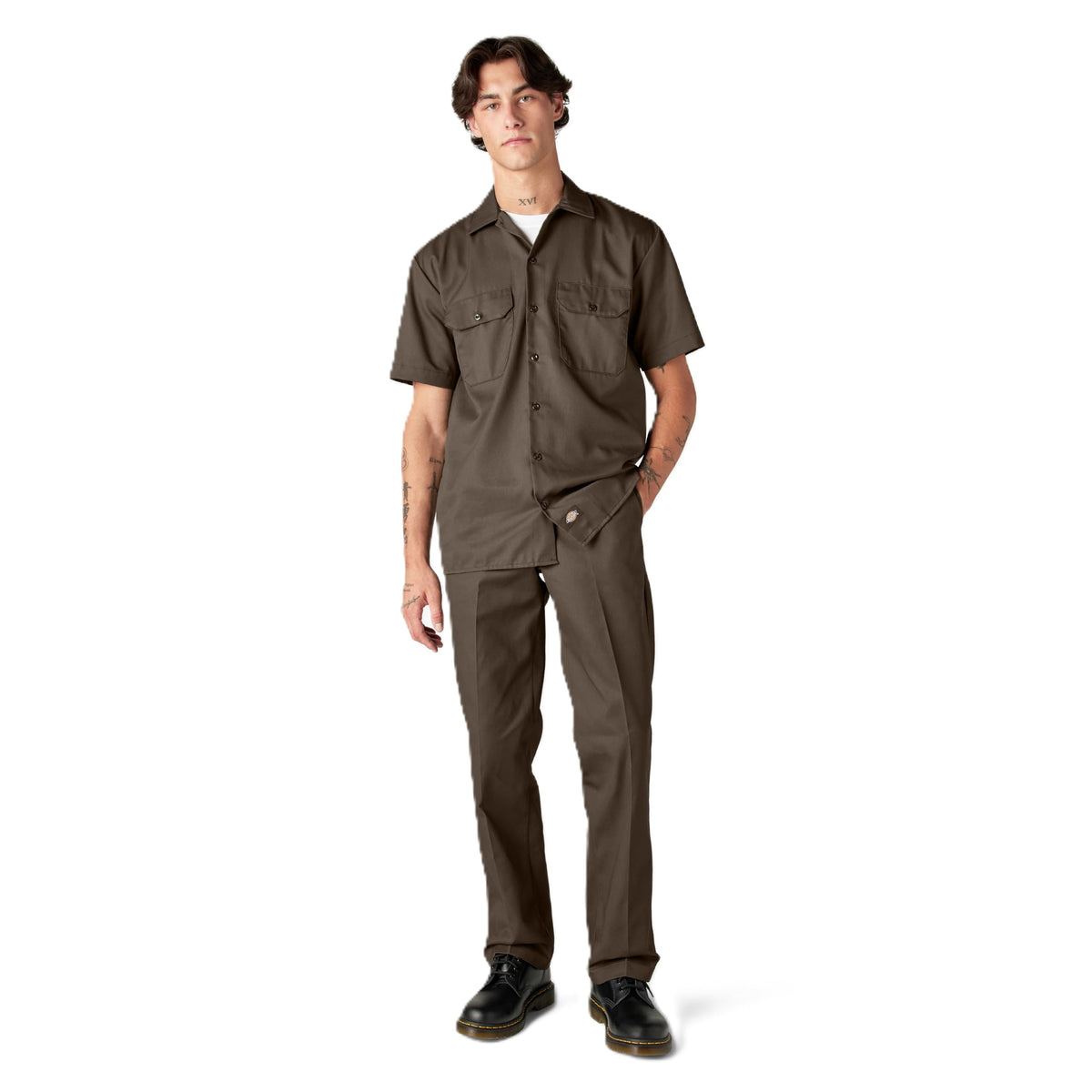 Dickies Men’s Short Sleeve Work Shirt – Durable Twill Button Down Shirts for Men, Lightweight Uniform for Daily Wear