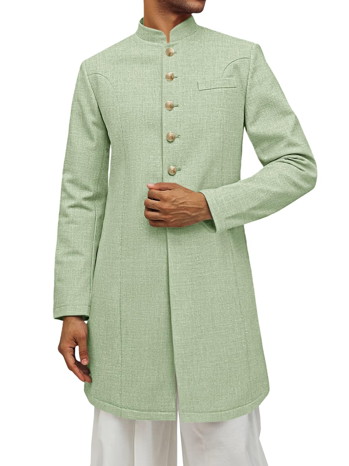 Runcati Mens Kurta Coats Sherwani Indian Royal Suits Jackets