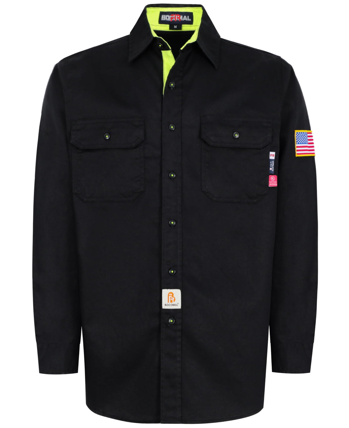 BOCOMAL FR Shirts for Men Button Down Lightweight Contrast Welding Workwear