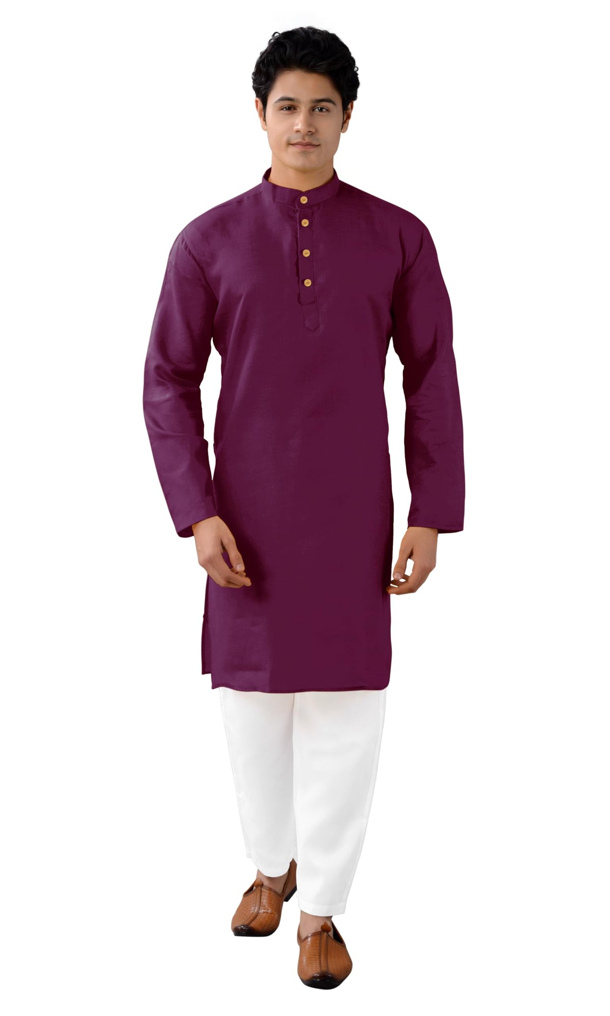 Chandrakala Men's Tunic Cotton Kurta Pajama Set Indian Casual Yoga Dress (MK101)