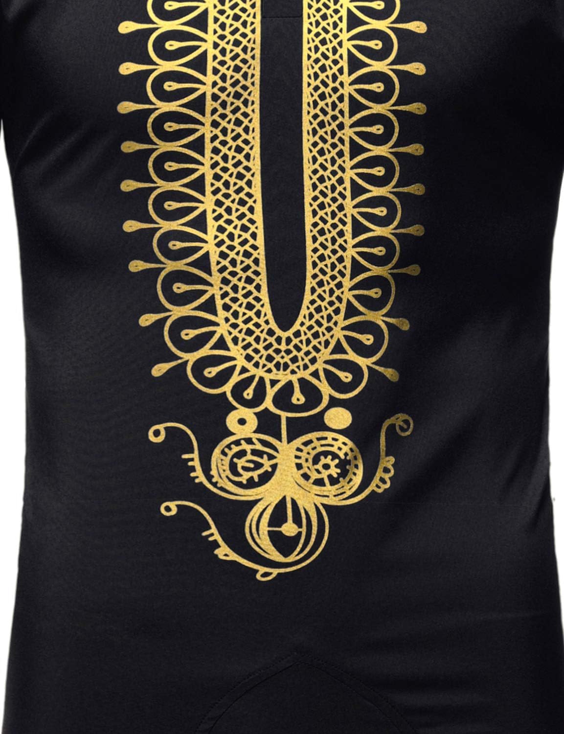 LucMatton Men's African Attire Dashiki Long Sleeve Shirts