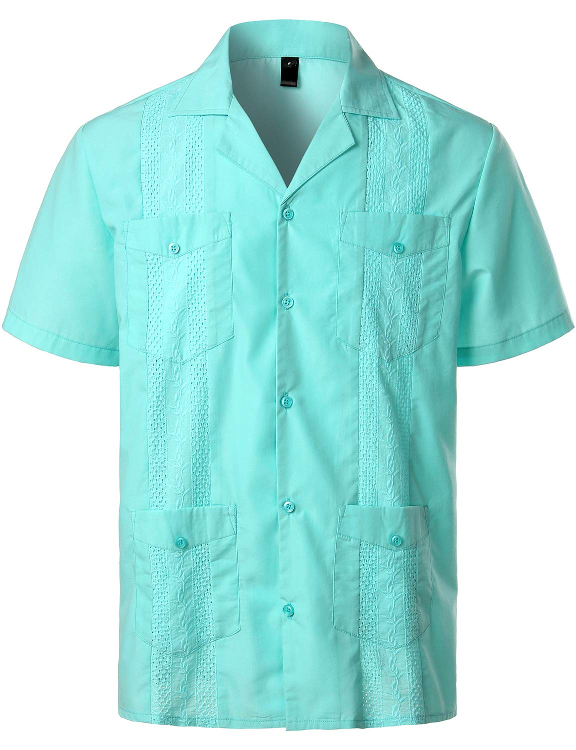 VATPAVE Mens Short Sleeve Button Down Cuban Guayabera Shirts