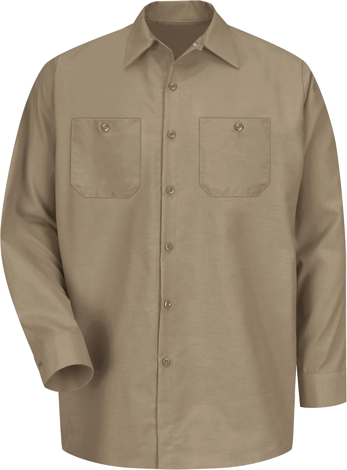 Red Kap Men's Long Sleeve Industrial Work Shirt | Moisture Wicking Button Up, Wrinkle Resistance Fights Fading & Stains