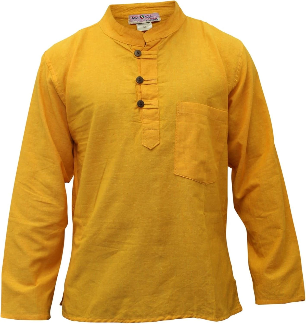 Shopoholic Fashion Plain Grandad Shirt
