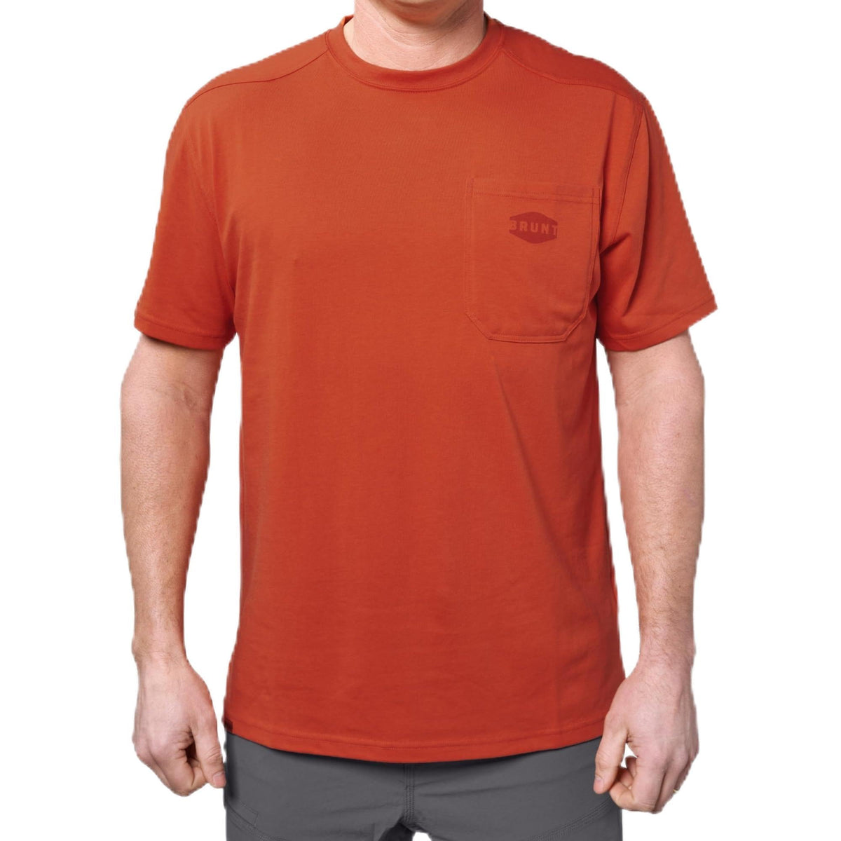 BRUNT Short-Sleeve Pocket T-Shirt - Comfortable Mid-Weight Build - Drop Shoulder Seam