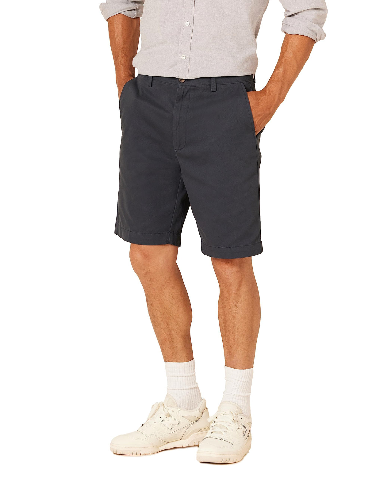 Amazon Essentials Men's Classic-Fit 9" Cotton Twill Chino Shorts with Button-Through Pockets