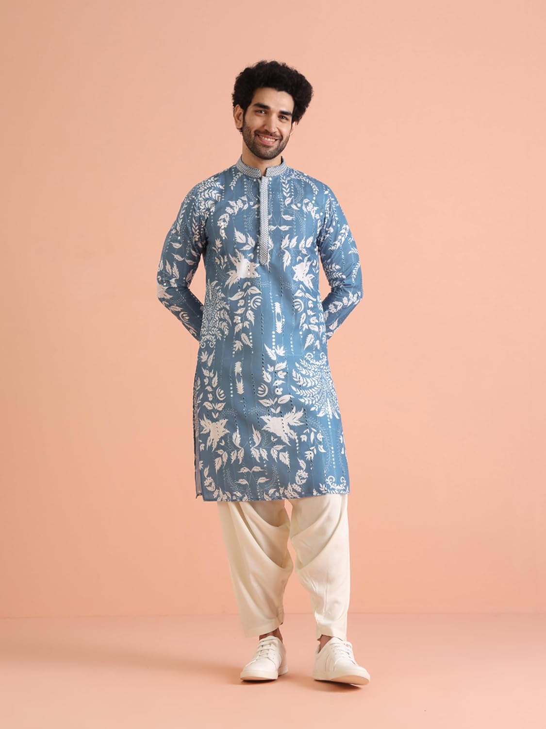 KISAH Men’s Printed Kurta Patiyala Set | Traditional Outfit for Men | Festive & Wedding Ethnic Wear | Elegant & Comfortable