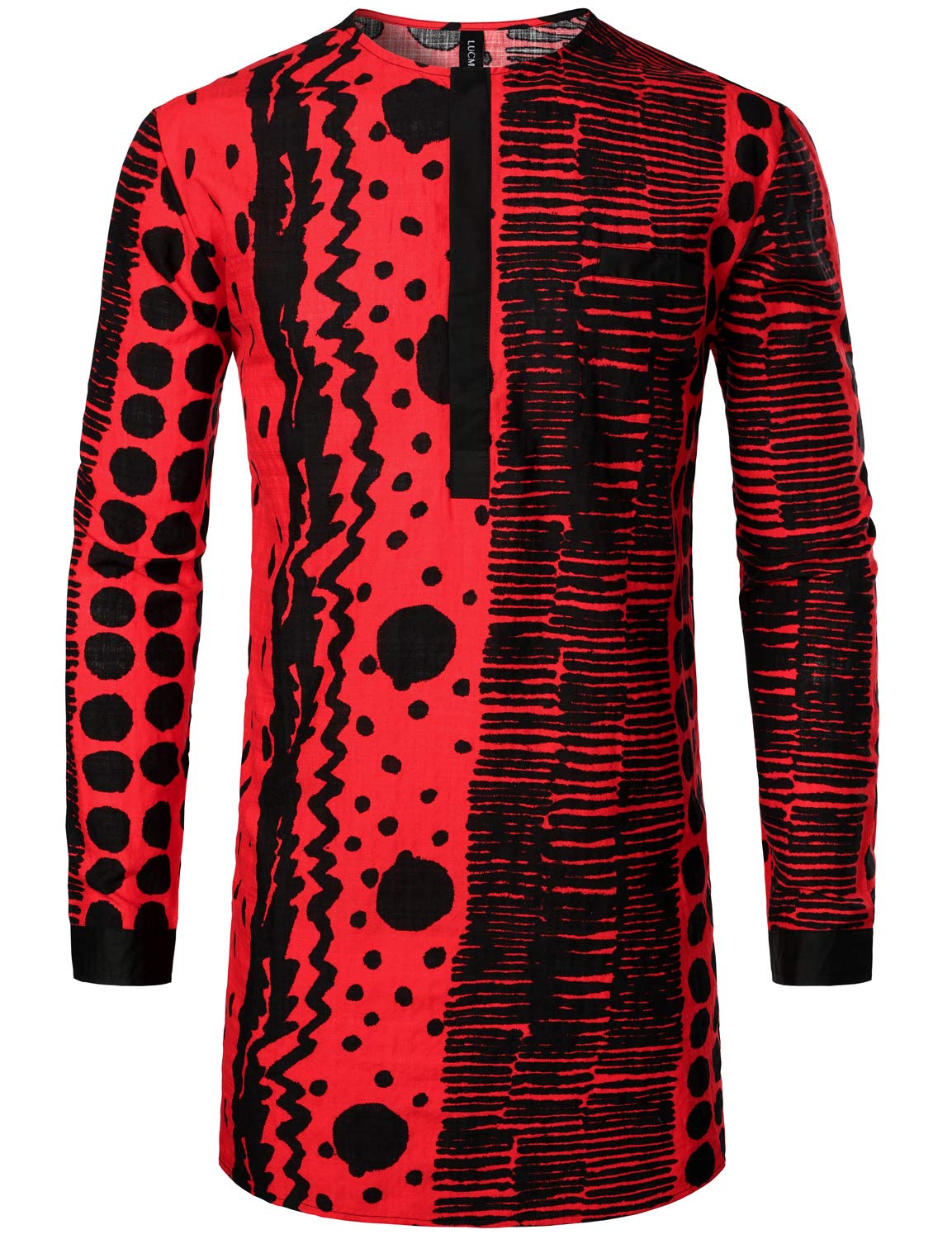 LucMatton Men's African Attire Traditional Print Dashiki Shirt