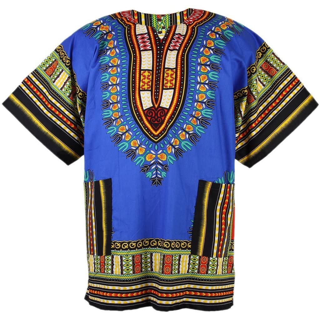 CHAINUPON African Dashiki Cotton Shirt Men Women Festival Boho Hippie 60's 70's Bohemian