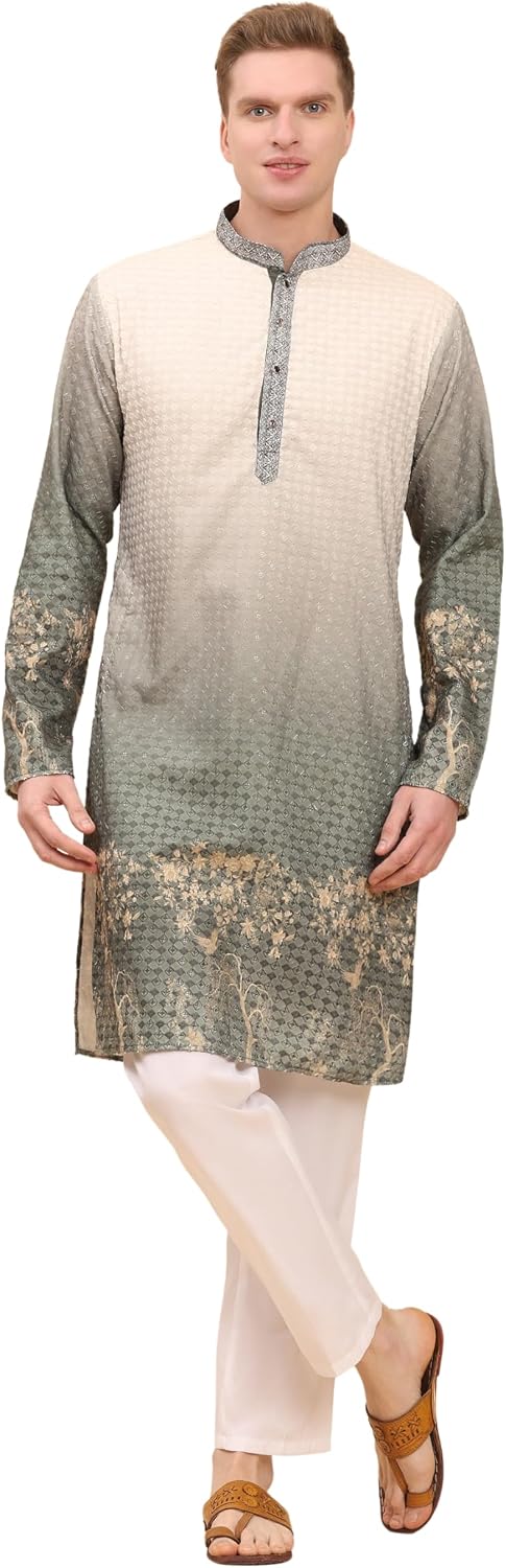 Pro-Ethic Style Developer Mens Indian Traditional Cotton Kurta Sets, Men Kurta Set Indian Wedding Dress (A-125)