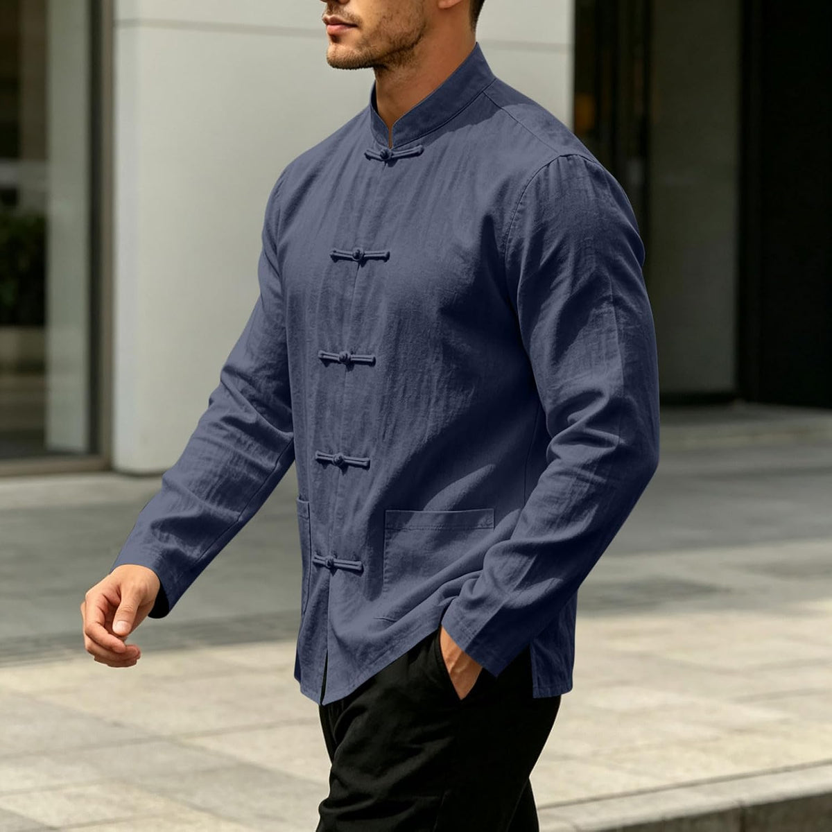Lightweight Tang Suit Shirt for Men Traditional Oriental Tops