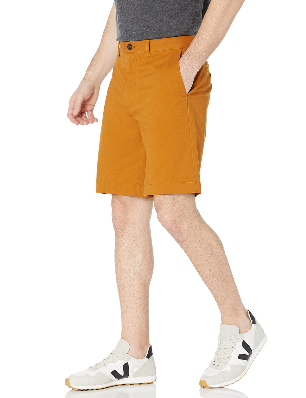 Amazon Essentials Men's Classic-Fit 9" Cotton Twill Chino Shorts with Button-Through Pockets